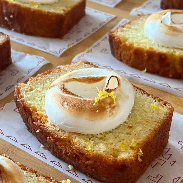 Lemon Loaf with Meringue - Slice